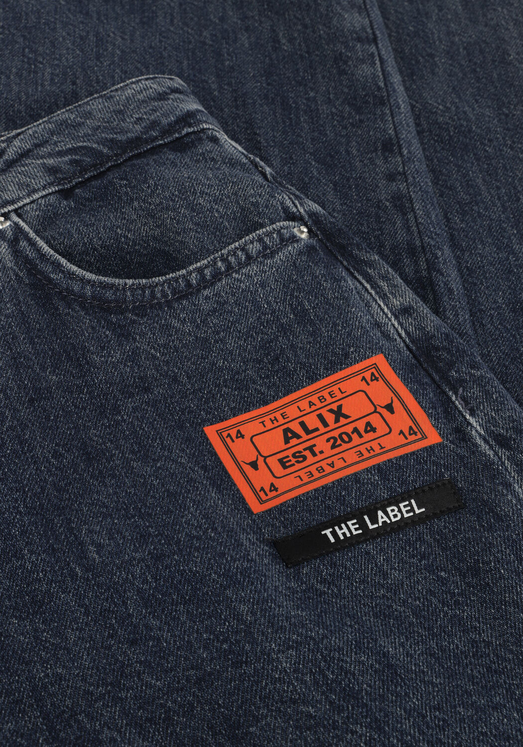 Dunkelblau ALIX THE LABEL Wide jeans LADIES WOVEN INDIGO DENIM PANTS - large