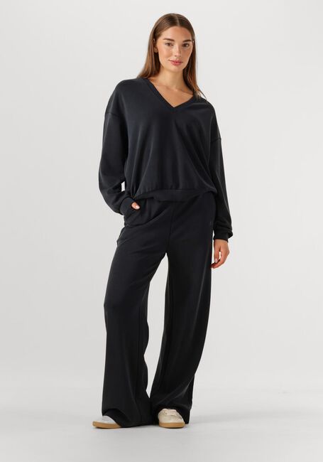 Schwarze ALIX THE LABEL Jogginghose LADIES KNITTED FLOWY WIDE LEG PANTS - large
