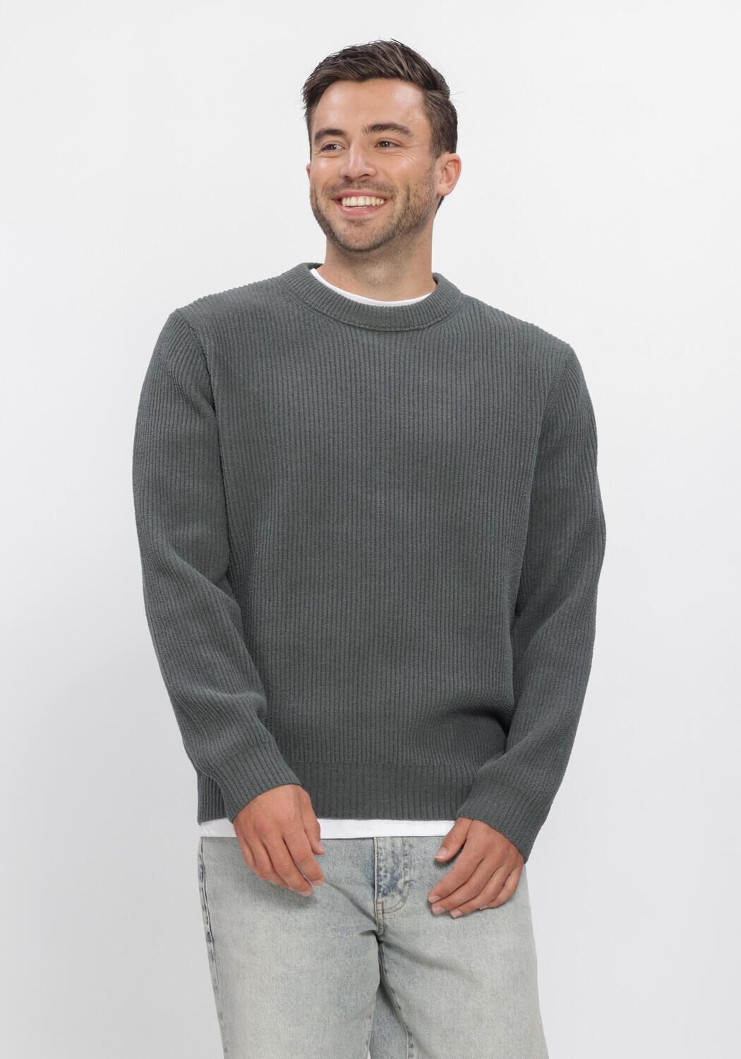 Dunkelgr&uuml;n DSTREZZED Pullover DS_LEVI CREWNECK - large