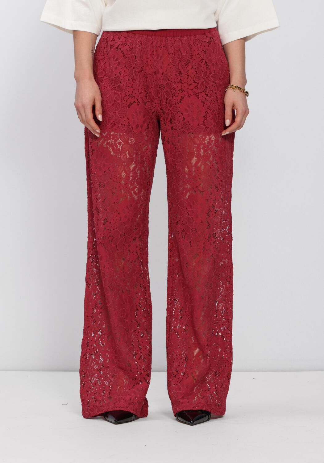 Rote CATWALK JUNKIE Hosen PULL ON LACE TROUSERS - large