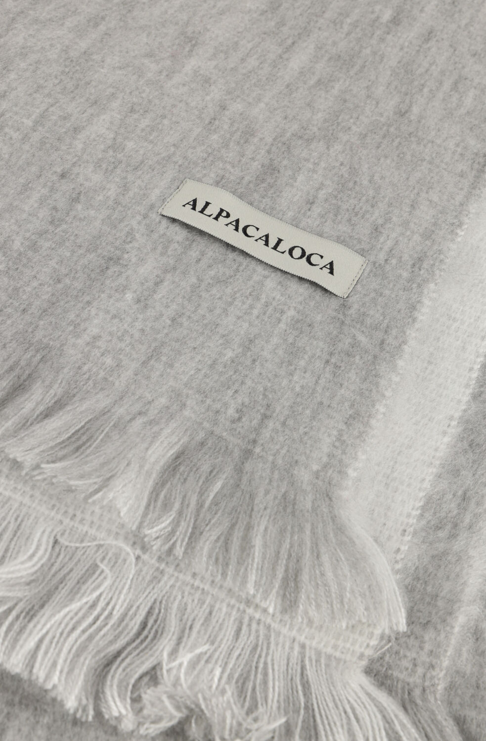 Graue ALPACA LOCA Schal DOUBLE SCRAF - large