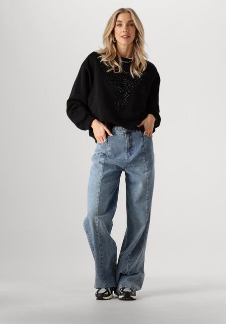 Schwarze ALIX THE LABEL Pullover LADIES KNITTED STRASS BULL - large