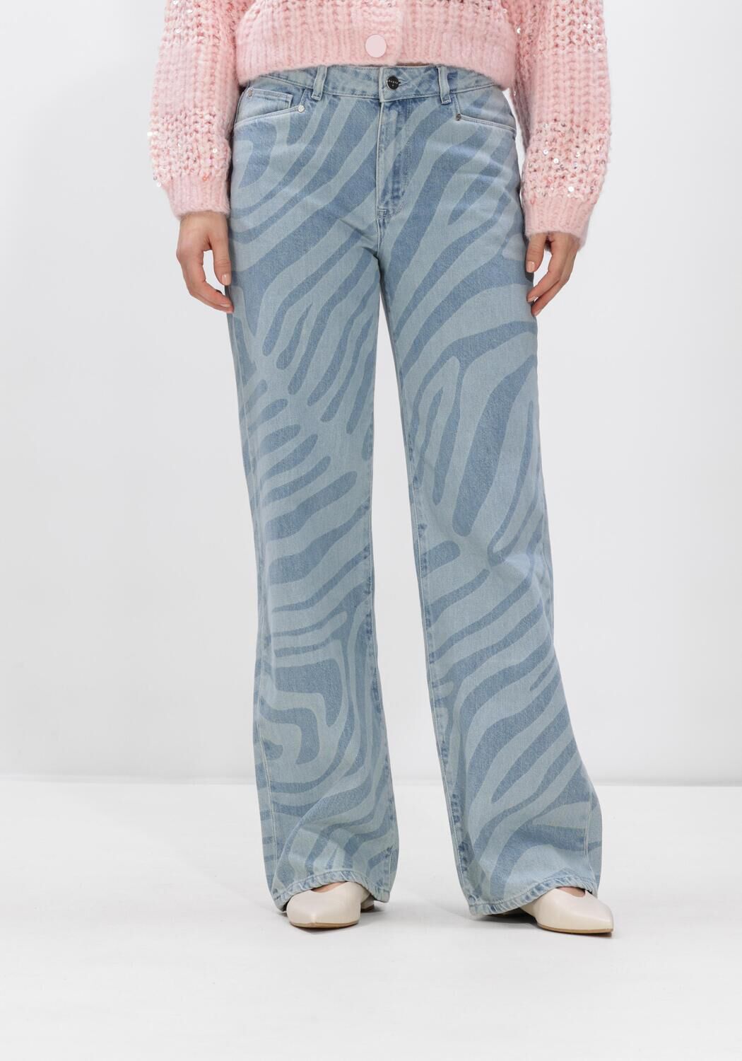 Hellblau DANTE6 Wide jeans WIDE LEG PRINTED JEANS - large
