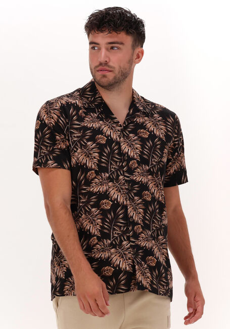 Braune COLOURFUL REBEL Casual-Oberhemd KAI PALM SHORT SLEEVE SHIRT - large