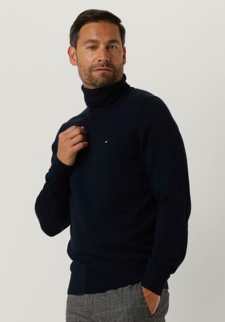 Dunkelblau TOMMY HILFIGER Rollkragenpullover PIMA ORG CTN CASHMERE ROLL NECK - large