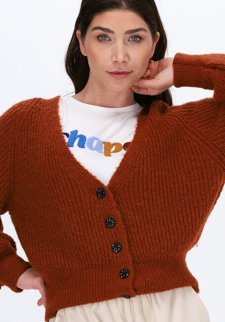 Cognacfarbene FABIENNE CHAPOT Strickjacke STARRY CARDIGAN - large