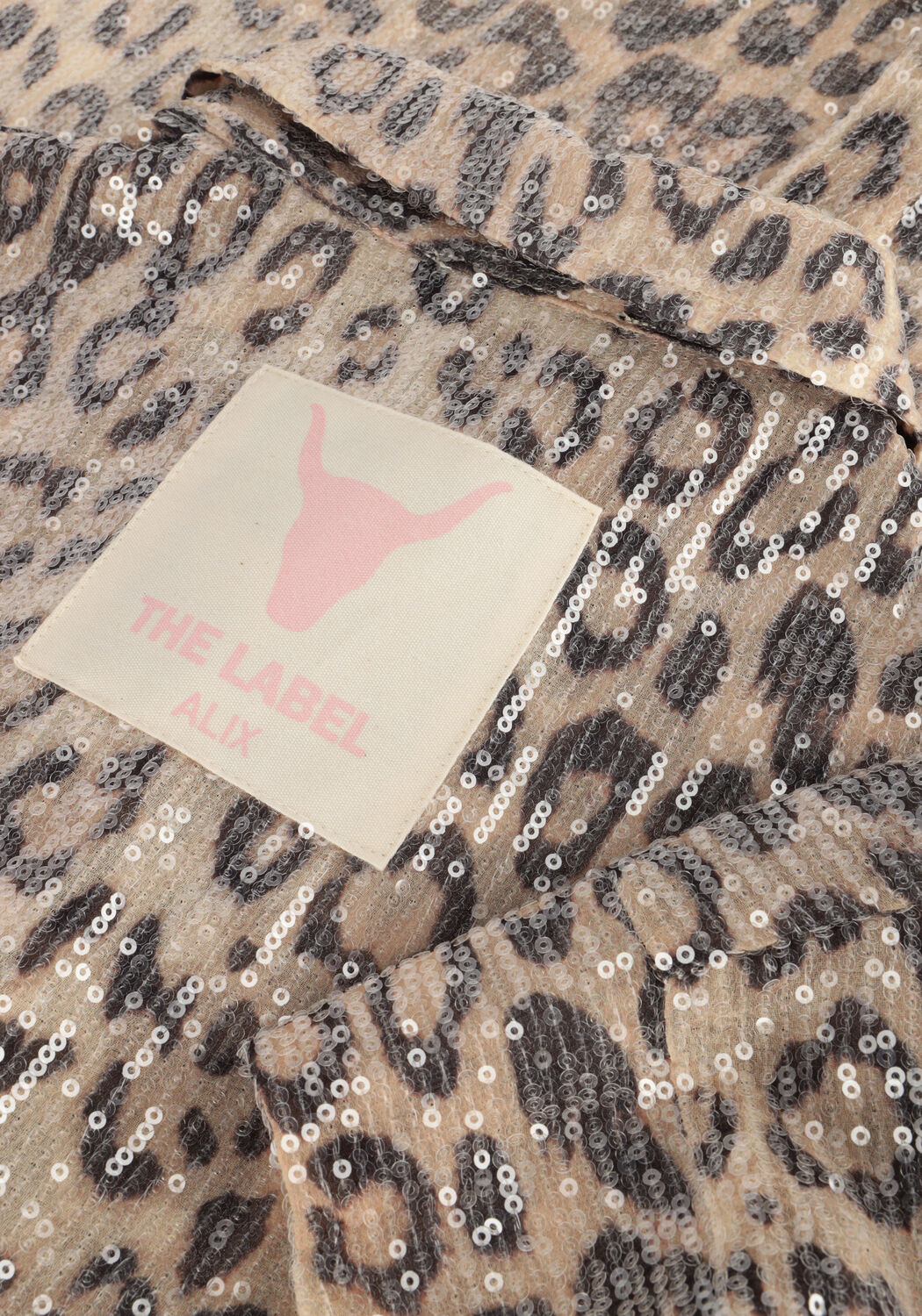 Braune ALIX THE LABEL Blusen LADIES WOVEN ANIMAL SEQUIN OVERSIZED BLOUSE - large