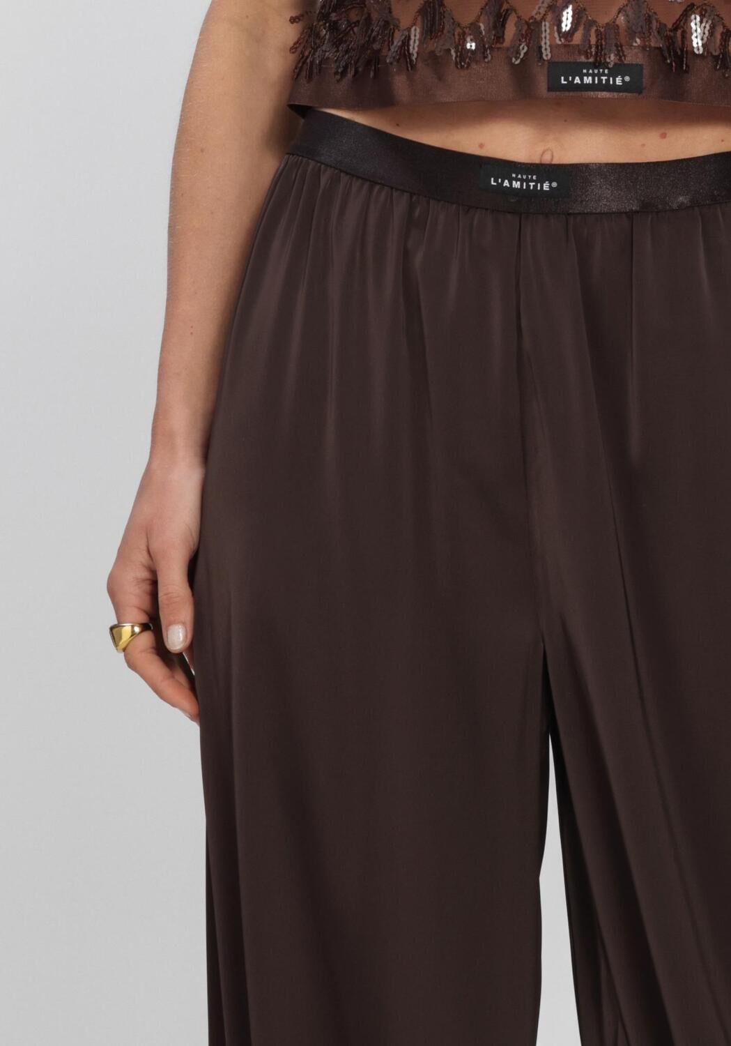 Braune HAUTE L'AMITI&Eacute; Hosen EVITA CROP HAREM PANT - large