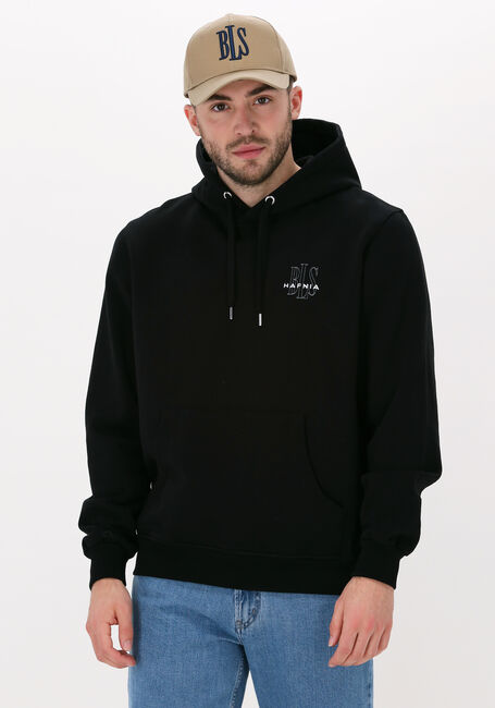 Schwarze BLS HAFNIA Sweatshirt MINI OUTLINE LOGO HOODIE - large