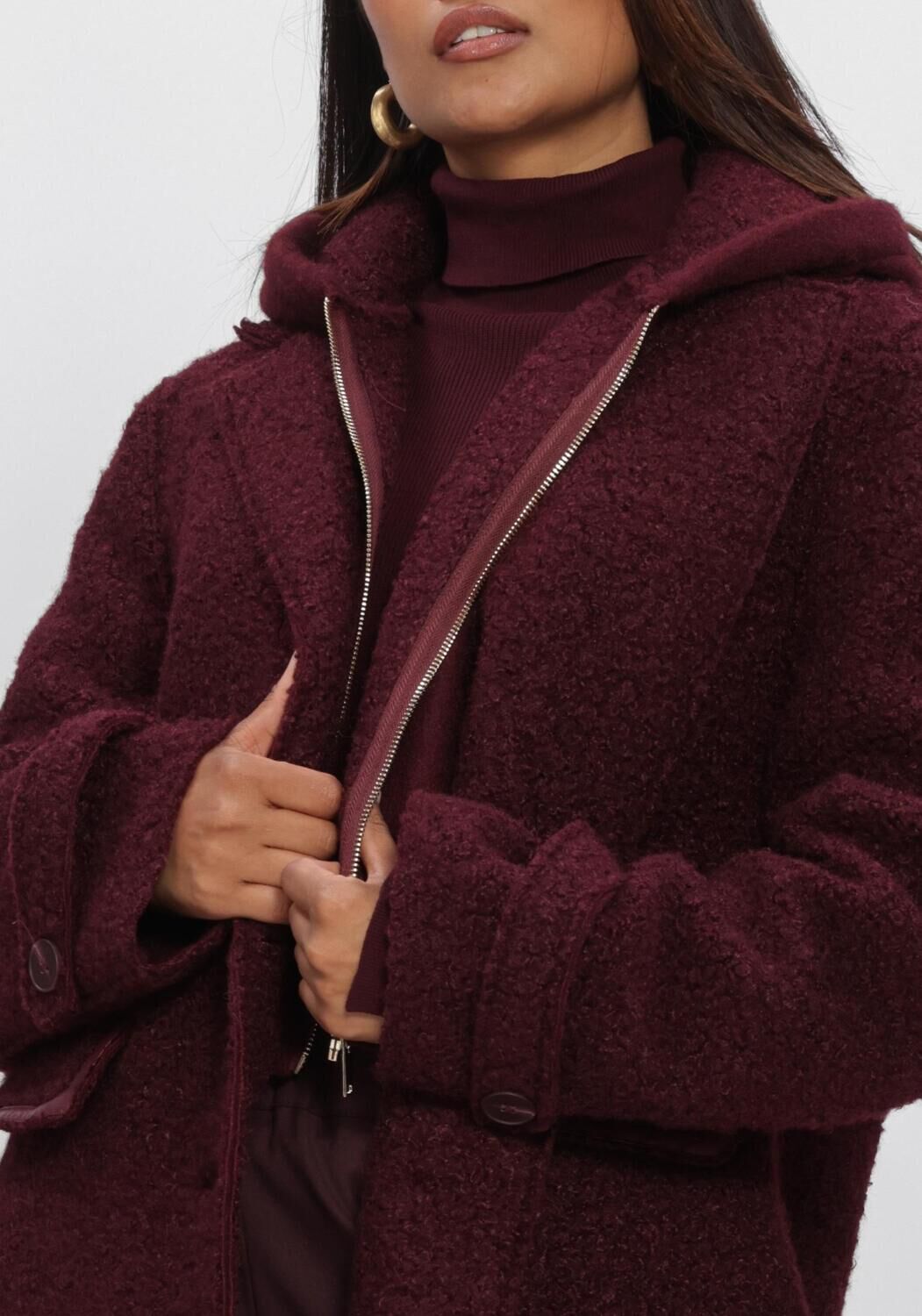 Bordeaux NUKUS M&auml;ntel MIRTHE COAT BOUCLE - large