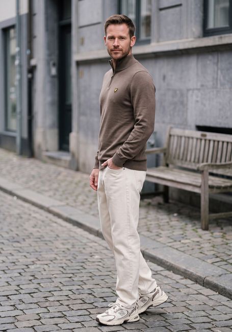 Braune LYLE & SCOTT Pullover COTTON MERINO QUARTER ZIP JUMPER - large