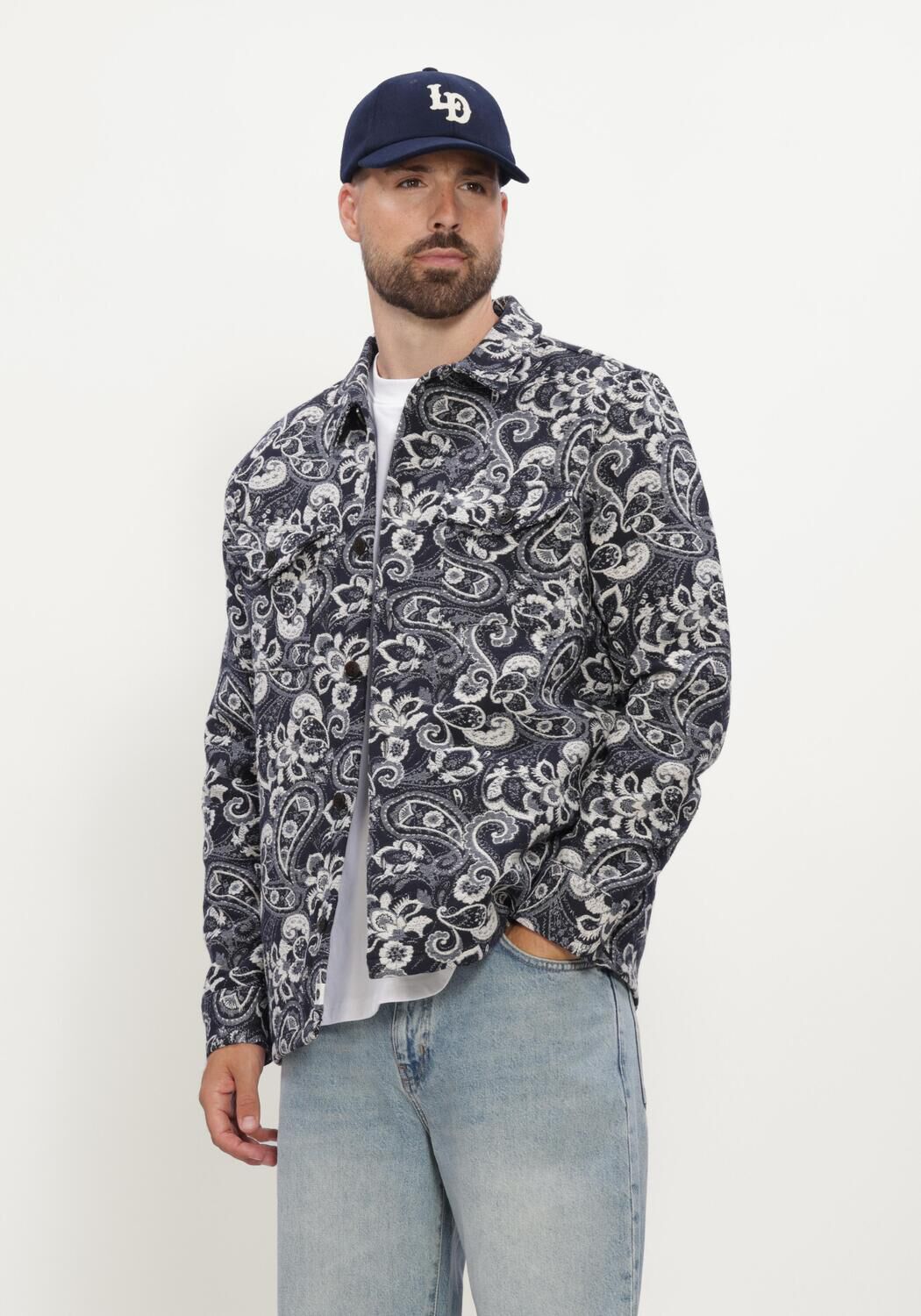 Dunkelblau ANERKJENDT Overshirt AKOSCAR CASTER2 JACQ OVERSHIRT - large