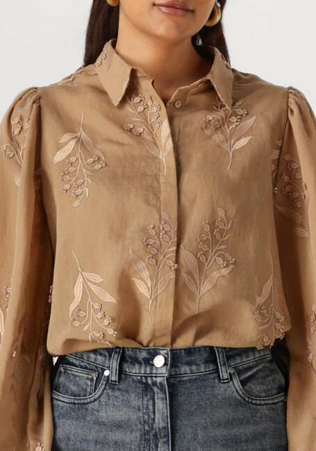 Camelfarbene NUKUS Blusen JOLIES BLOUSE EMBROIDERY - large