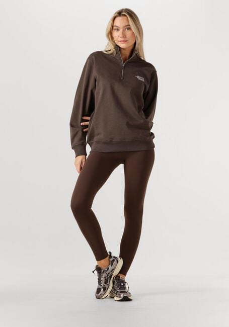 Braune MERCER AMSTERDAM Sweatshirt THE MERCER QUARTER ZIP CONTRAST - large