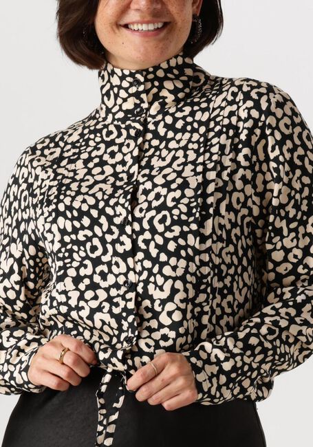 Schwarze ANOTHER LABEL Blusen JUME ANIMAL BLACK SHIRT - large