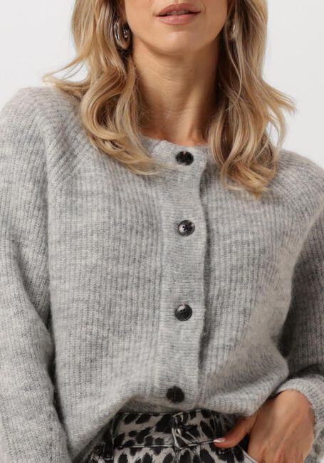 Hellgrau SELECTED FEMME Strickjacke SLFLULU LS KNIT SHORT CARDIGAN - large