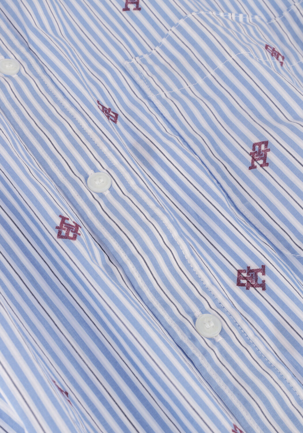 Hellblau TOMMY HILFIGER Blusen CMD STRIPE NEW OVERSIZD CO SHIRT - large