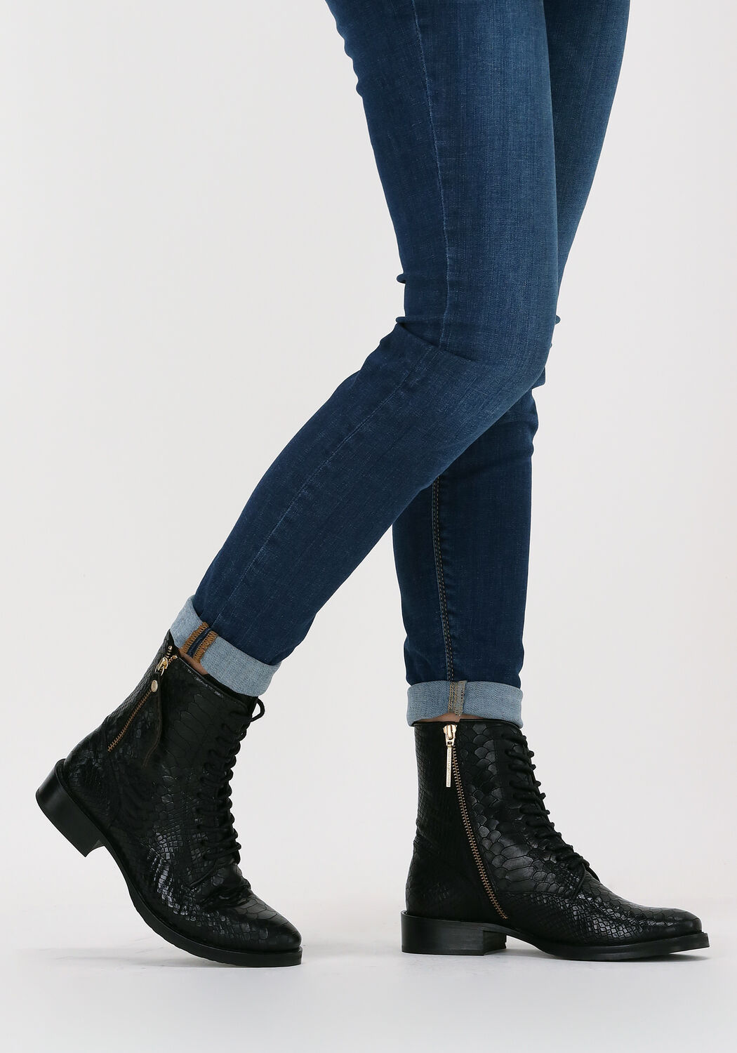 Schwarze FRED DE LA BRETONIERE Schn&uuml;rboots 184010073 - large