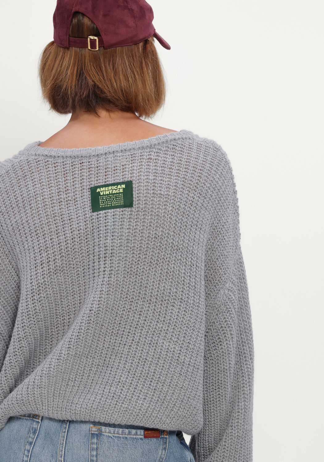 Graue AMERICAN VINTAGE Pullover CYROW - large