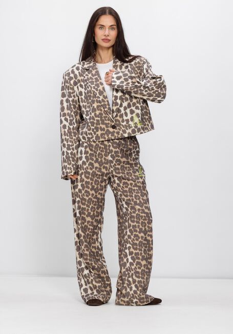 Braune ALIX THE LABEL Jogginghose LADIES WOVEN ANIMAL PANTS - large