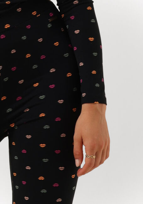 Schwarze COLOURFUL REBEL Schlaghose LIPS PEACHED FLARE PANTS - large