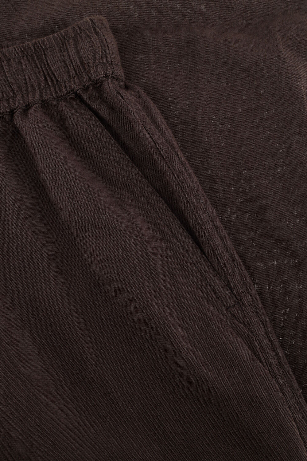 Braune NEO NOIR Weite Hose SONAR LINEN PANT - large