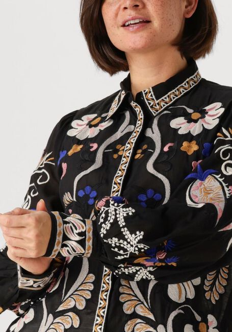 Schwarze SUMMUM Blusen BLOUSE EMBROIRERED VOILE - large