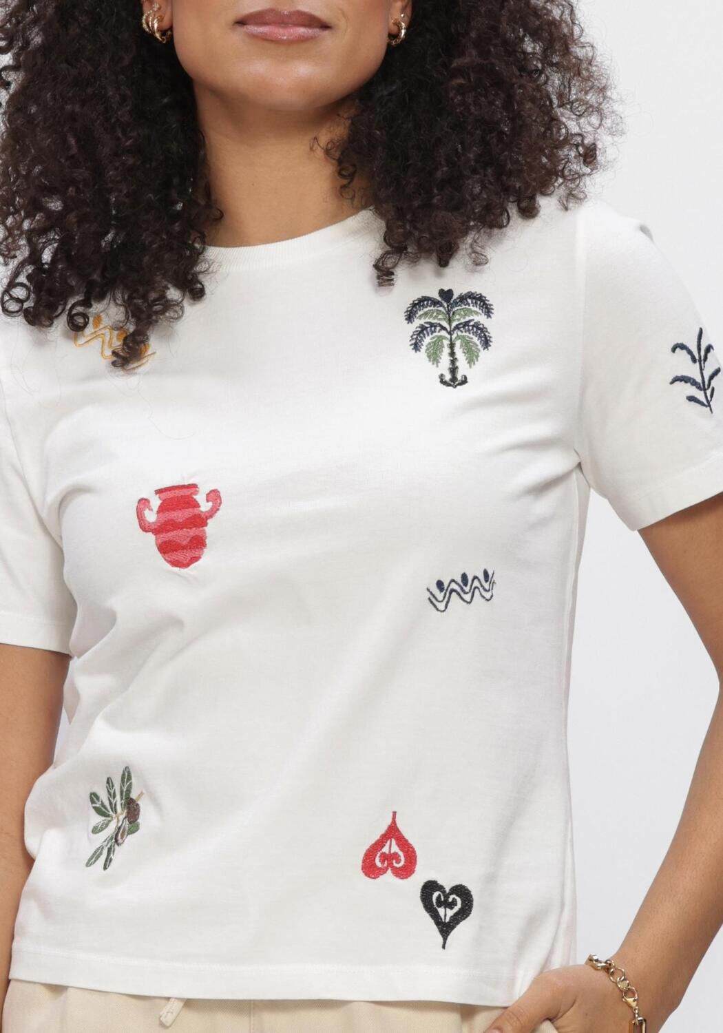 Wei&szlig;e OBJECT T-shirt OBJLUNAI 2/4 LO T-SHIRT - large