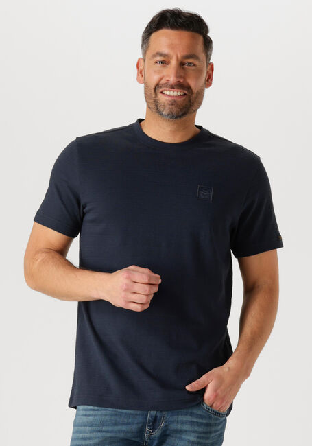 Blaue PME LEGEND T-shirt SHORT SLEEVE R-NECK JACQUARD STRIPES - large