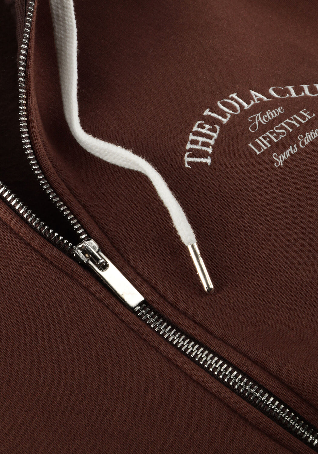 Braune THE LOLA CLUB Sweatshirt MAYA ZIP THROUGH HOODIE - large