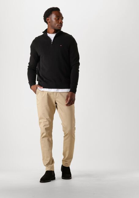 Schwarze TOMMY HILFIGER Pullover PIMA ORG CTN CASHMERE ZIP MOCK - large