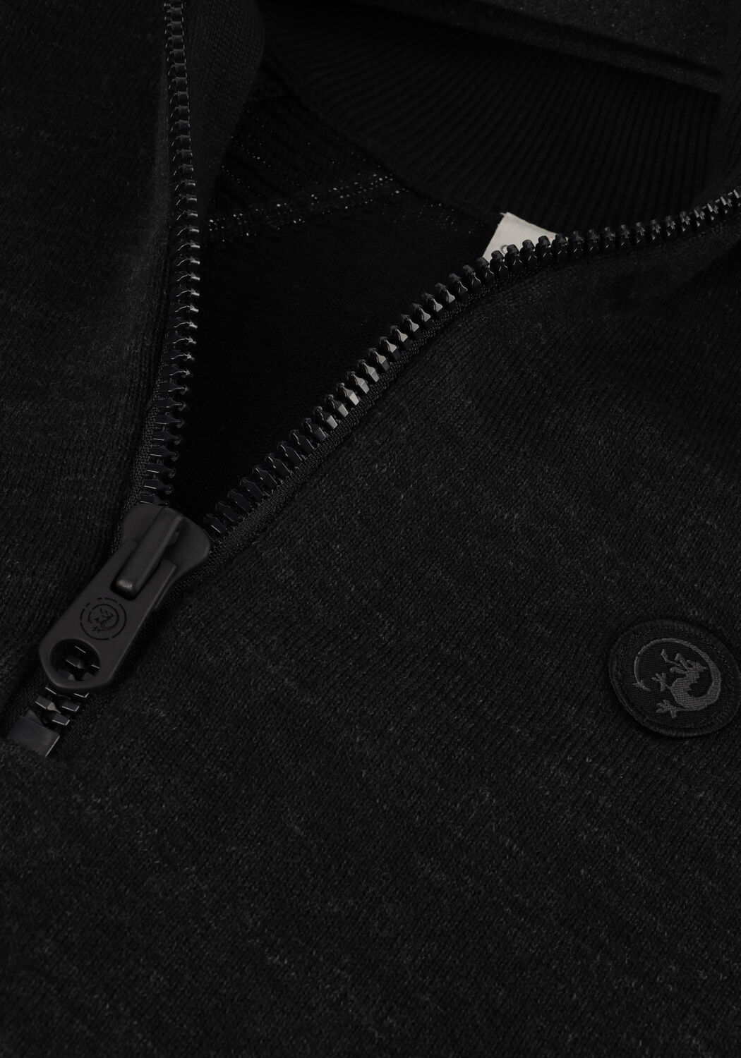 Schwarze CAST IRON Pullover HALF ZIP COLLAR COTTON HEATHER PLATED HALF ZIP - large