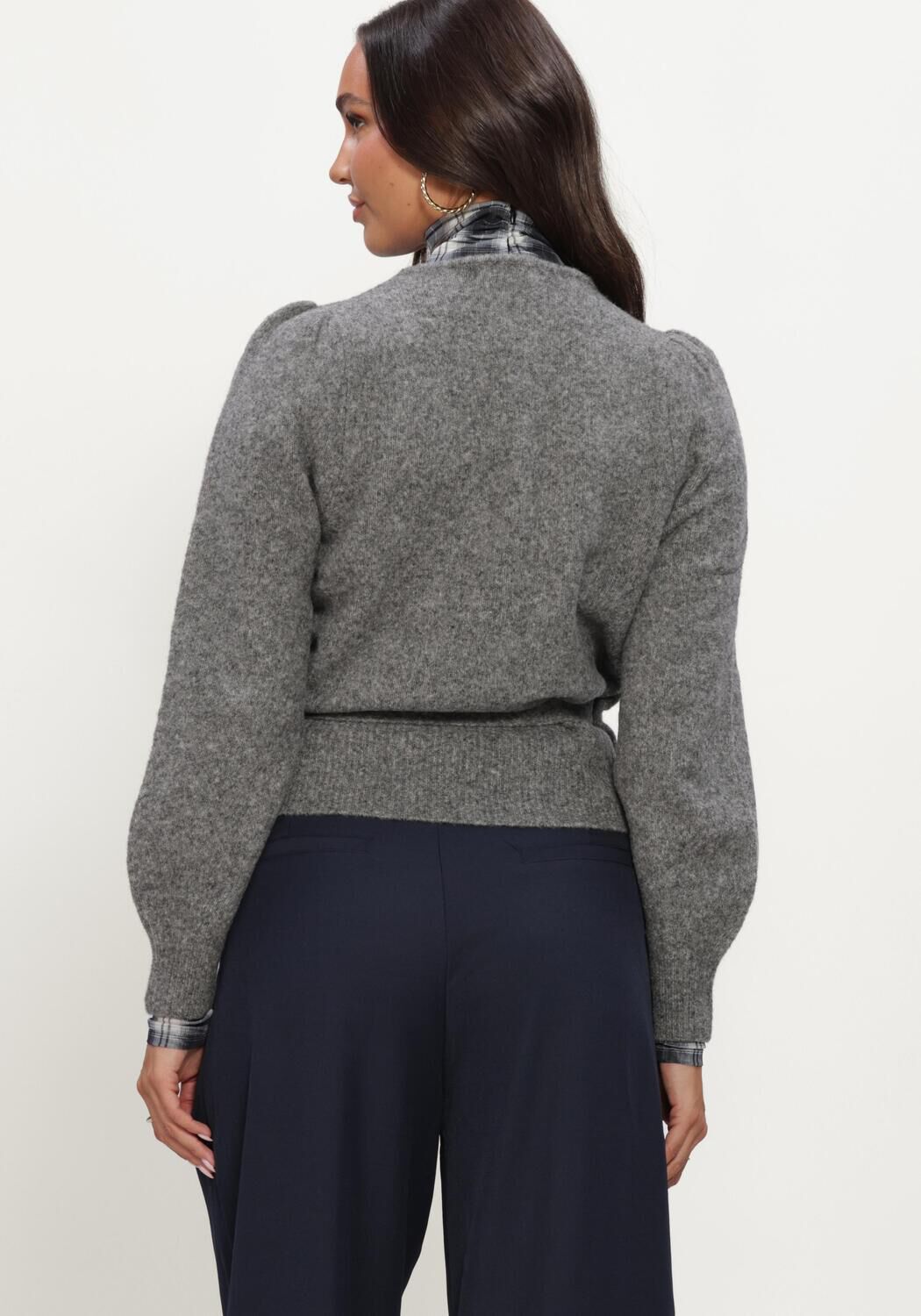 Graue CO'COUTURE Strickjacke ROGERCC WRAP CARDIGAN - large