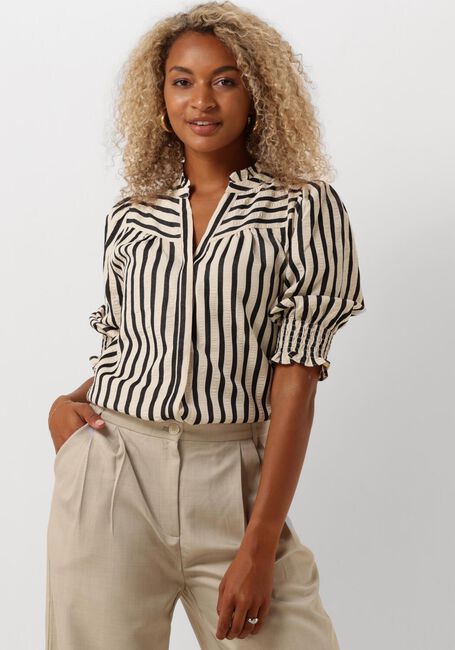 Creme NEO NOIR Blusen DIANA CONTRAST STRIPE BLOUSE - large