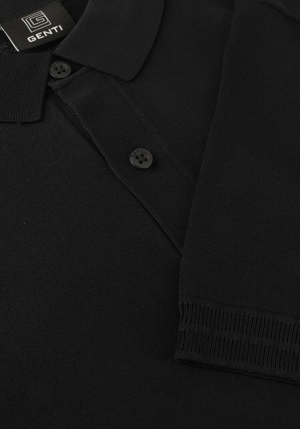 Schwarze GENTI Polo-Shirt POLO 2 BUTTON SS 1260 - large