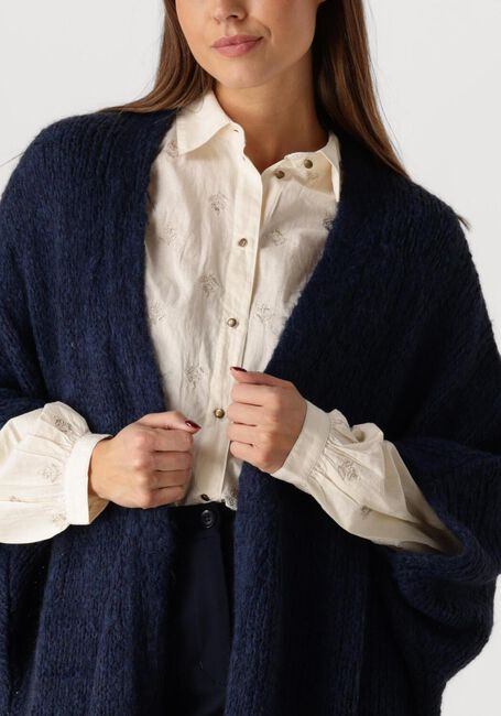 Blaue SUMMUM Strickjacke KIMONO CARDIGAN RUSTIC MOHAIR BLEND KNIT - large