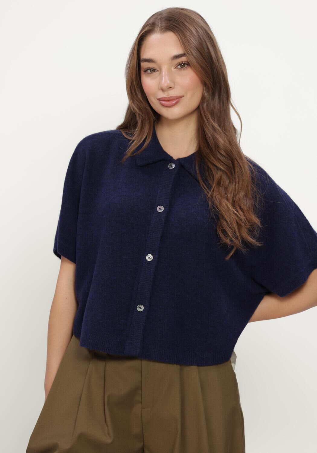 Dunkelblau RUBY TUESDAY Pullover & Cardigans VELYA KNITTED COLL TOP - large