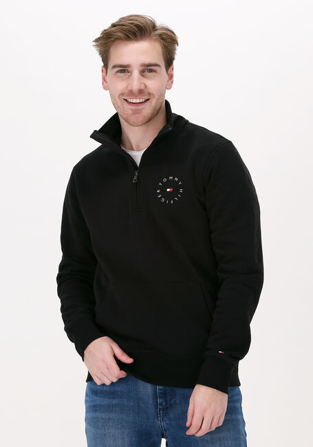 Schwarze TOMMY HILFIGER Pullover ROUNDALL GRAPHIC MOCK NECK - large