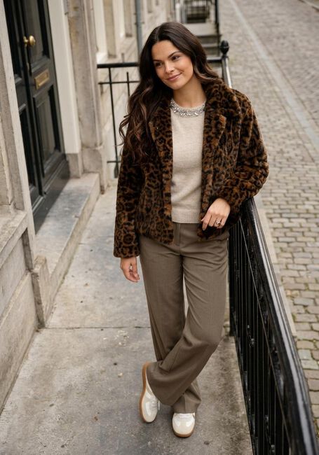 Braune NEO NOIR Jack MELODIE LEO FAUX FUR JACKETDAM - large