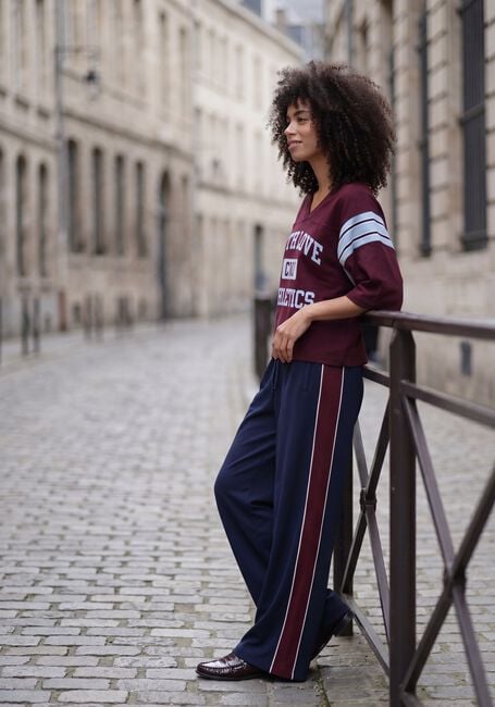 Bordeaux CATWALK JUNKIE Top SPORTY GRAPHIC SHORT SLEEVE SWEATER - large