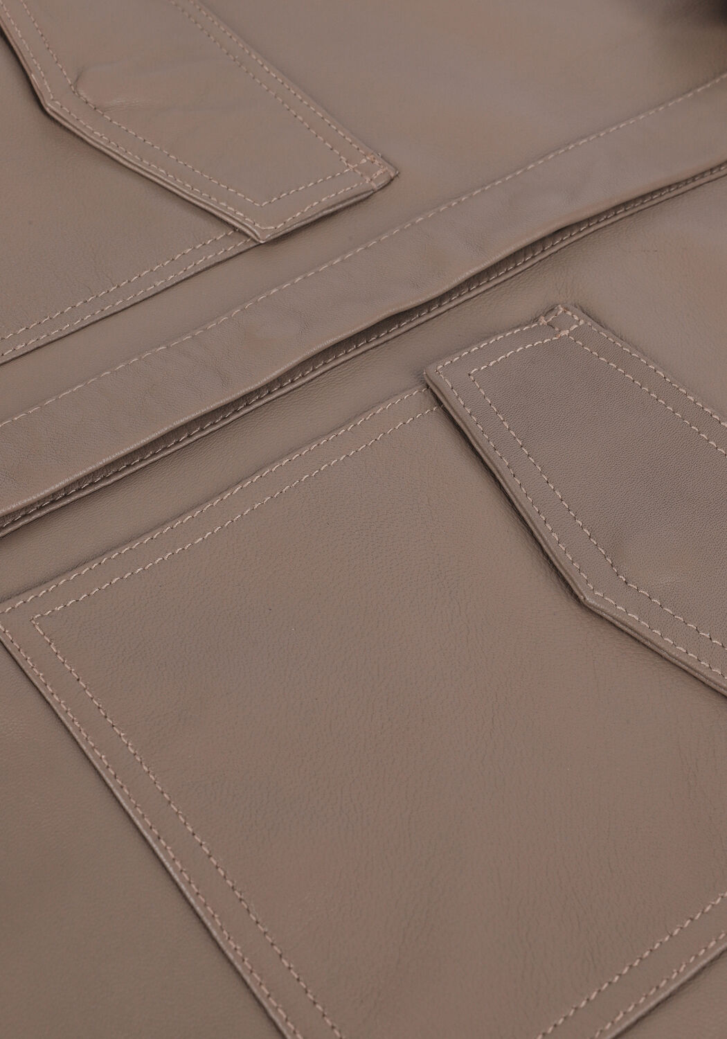 Taupe GOOSECRAFT Lederjack GIN TONIC BLOUSE - large