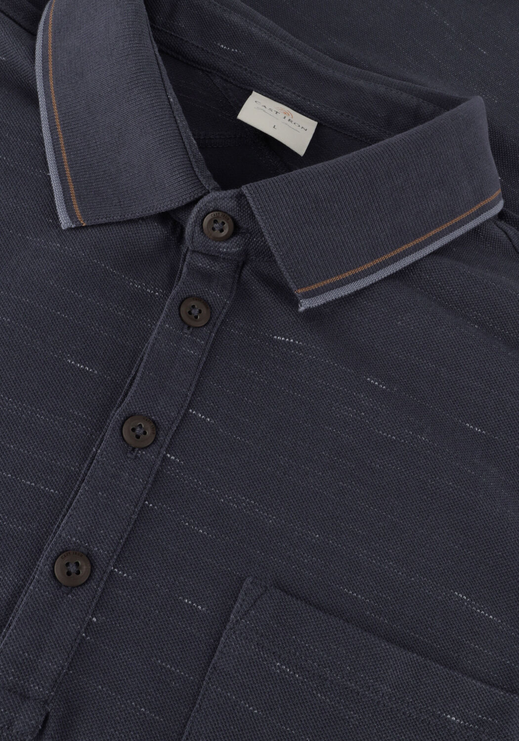 Dunkelblau CAST IRON Polo-Shirt SHORT SLEEVE POLO INJECTED COTTON PIQUE - large