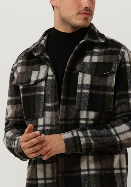 Schwarze PUREWHITE Overshirt CHECK WOOL LOOK SHIRT - large