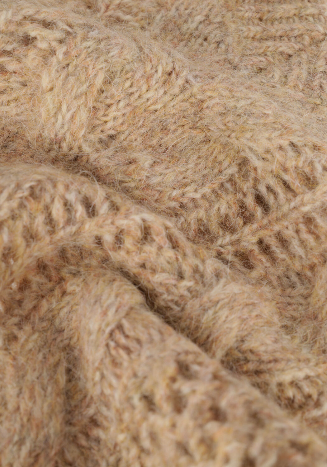 Camelfarbene MOS MOSH Pullover IMMA V-NECK KNIT - large