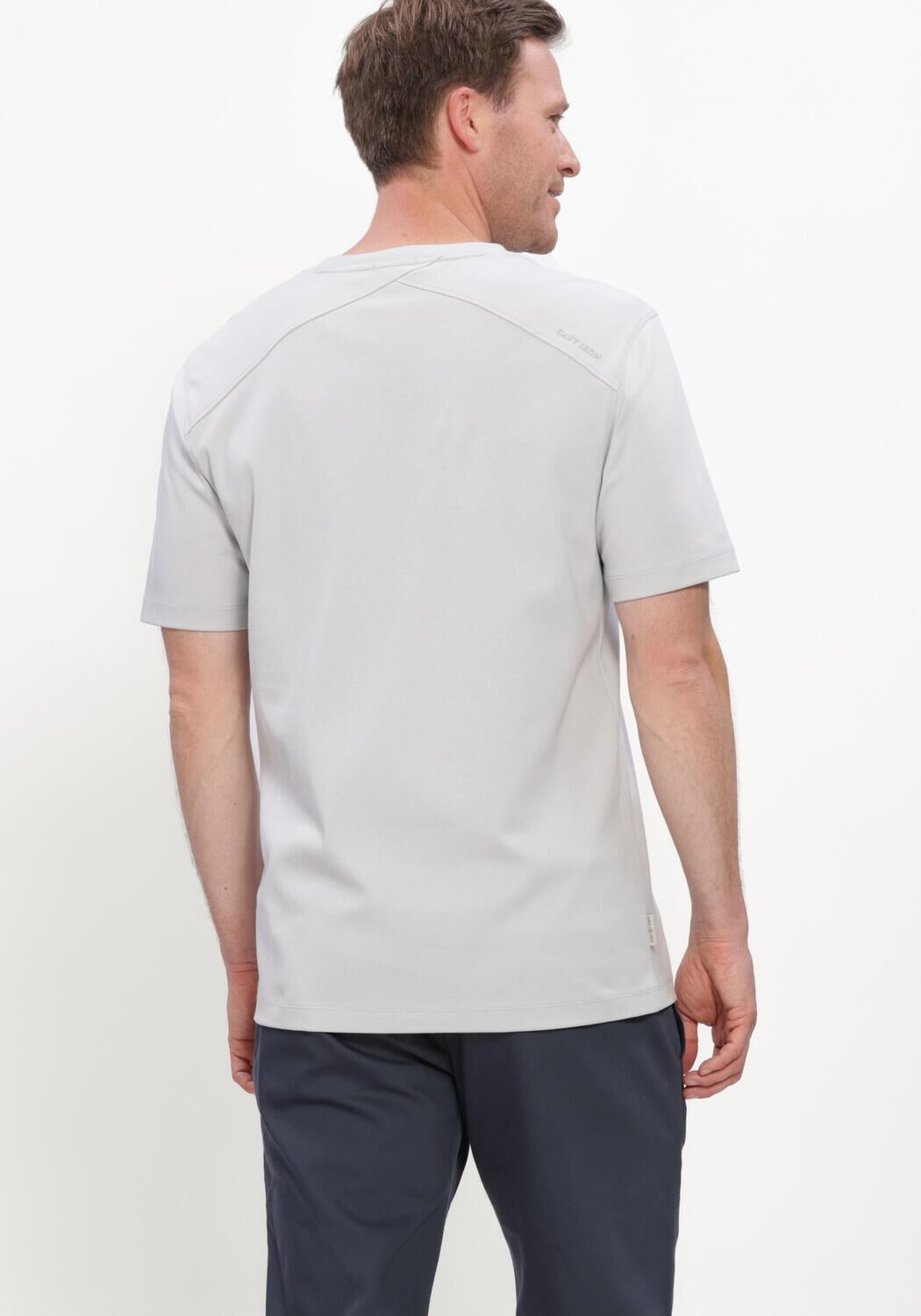 Hellgrau CAST IRON T-shirt SHORT SLEEVE R-NECK REGULAR FIT INTERLOCK - large