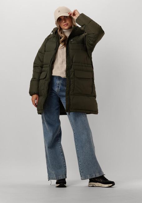 Grüne TOMMY JEANS Wattierte Jack TJW MIDI VAIL PUFFER - large