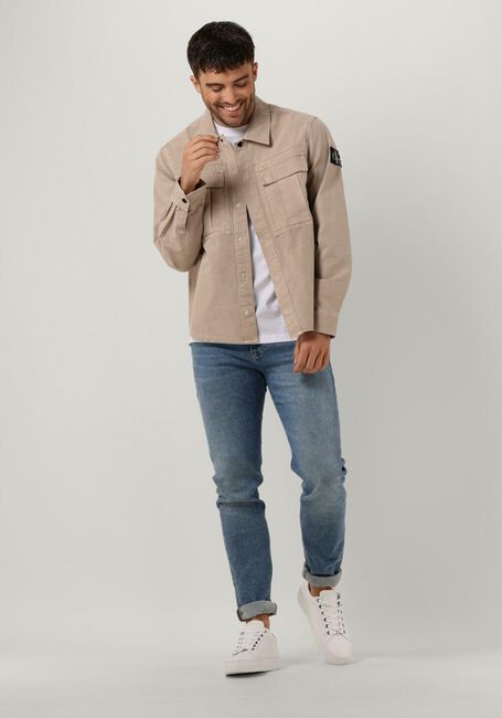 Beige CALVIN KLEIN Overshirt MINERAL DYE UTILITY OVERSHIRT - large