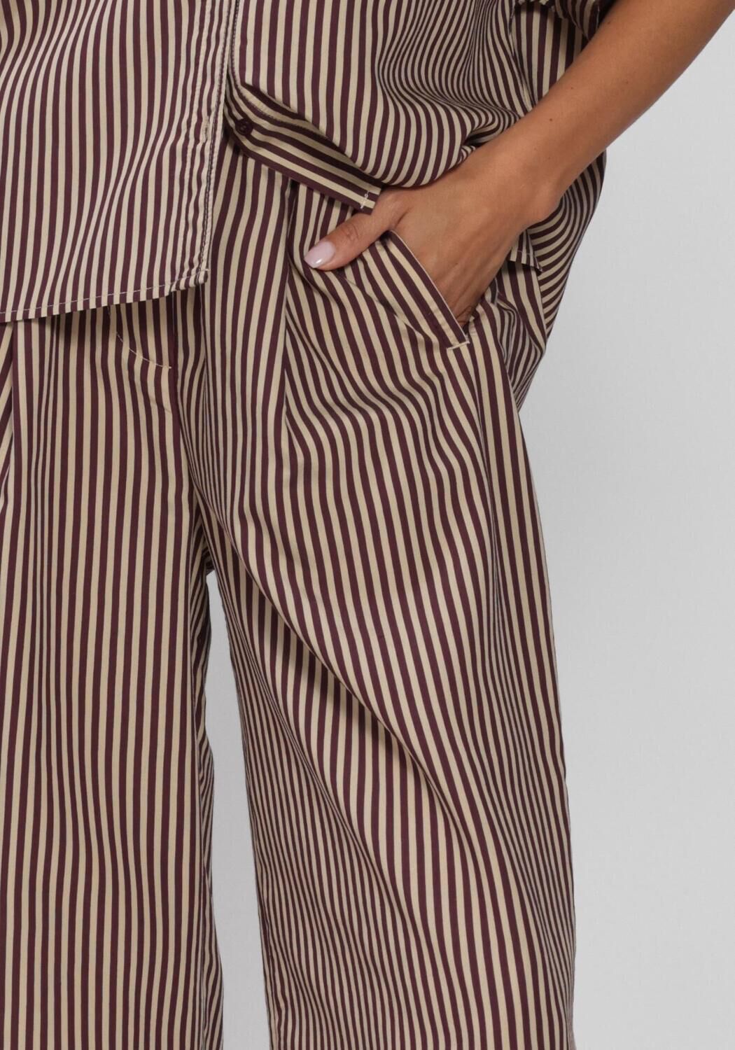 Beige BY-BAR Weite Hose CELIN STRIPE PANTS - large