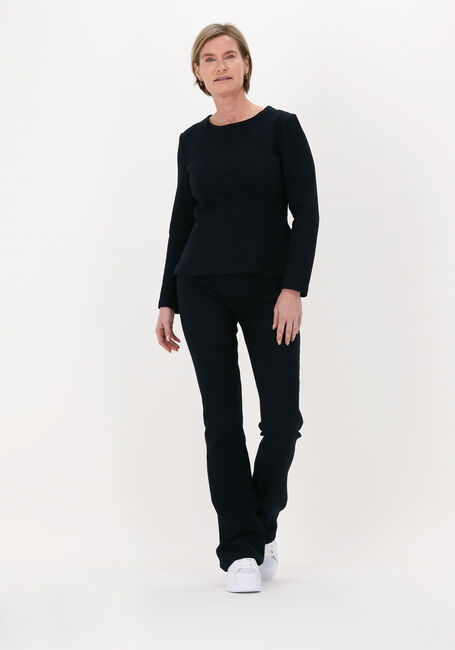 Schwarze VANILIA Top PEPLUM CREW - large