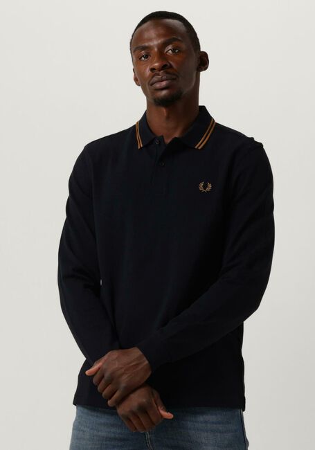 Dunkelblau FRED PERRY Polo-Shirt TWIN TIPPED FRED PERRY SHIRT LONG SLEEVE - large